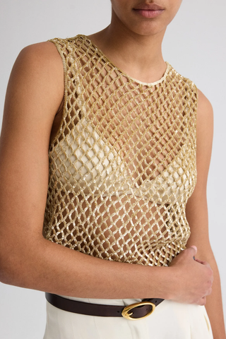 Sequined Muscle Tee | Olive Grey