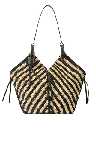 Tampa Raffia Handbag | Black/Natural