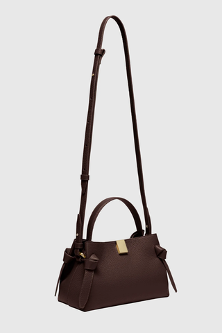 Mini Gyoza Leather Handbag | Espresso