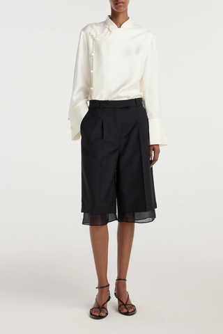 Organza Lined Shorts | Black