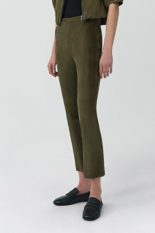 Veda Cropped Suede Pant | Sea Turtle