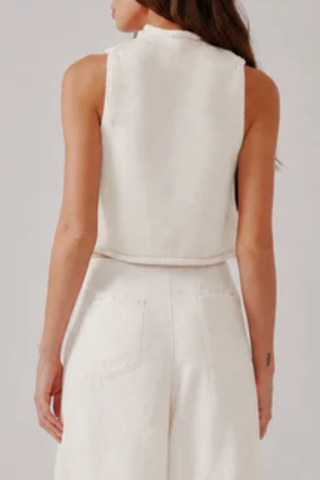 Giada Roll Neck Tank | Gardenia