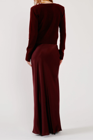 Grace Scallop Trim Bias Maxi Pull On Skirt | Cabernet