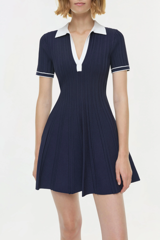 Page Knit Polo Mini Dress | Midnight