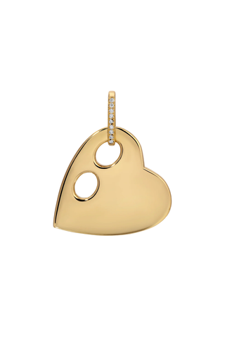 Large Anchored Heart Charm | Diamond Clasp