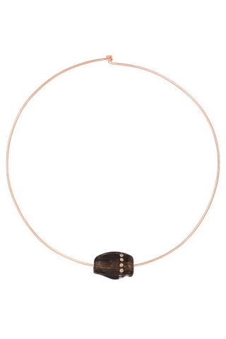 Carved Coquito Bead with Brilliant Diamonds | Smokey Quartz