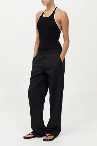 Fine Line Halter Top | Black