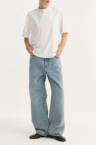 Oversized Cotton Silk T-Shirt | Off White