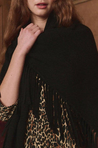 The Big Sweater Fringe Scarf | Black