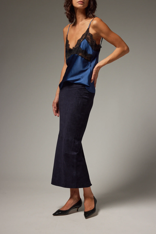 Suede Tube Skirt | Marine