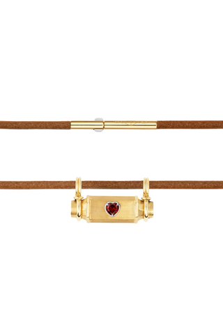Heart Smash Locket | 44cm Leather Link