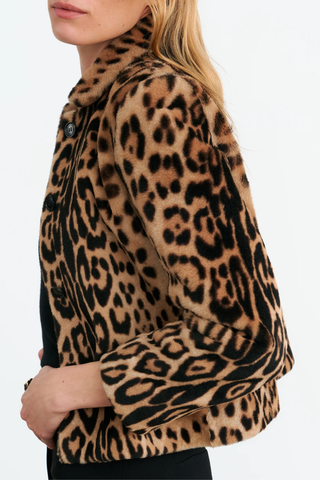 Montmartre Shearling Cropped Jacket | Leopard Print