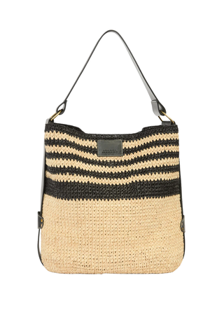 Bayia Striped Shoulder Bag | Black/Natural