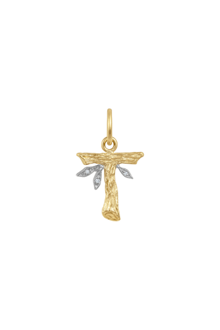 Jeweled Branch Initial Charm | T