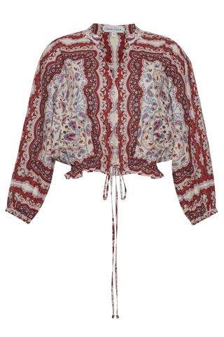 Perrin Top | Paisley Scarf Ivory