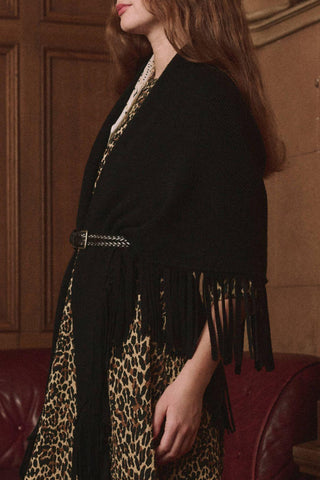 The Big Sweater Fringe Scarf | Black