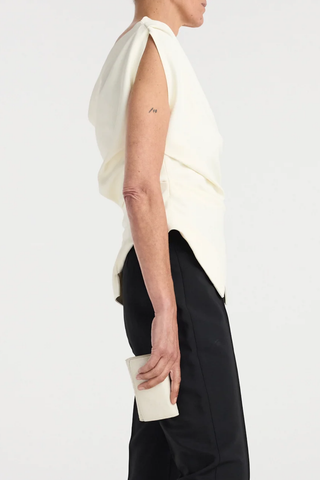 Off Shoulder Lapel Top | Off White