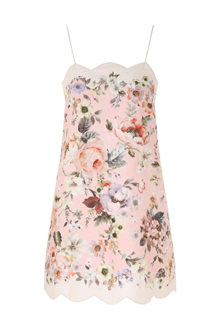 Acacia Scallop Mini Dress | Pink Floral