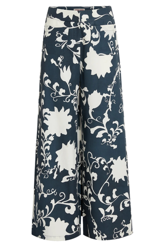 Adele Trousers Flower Screen | Blue