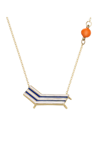 Beach Chair Enamel Necklace