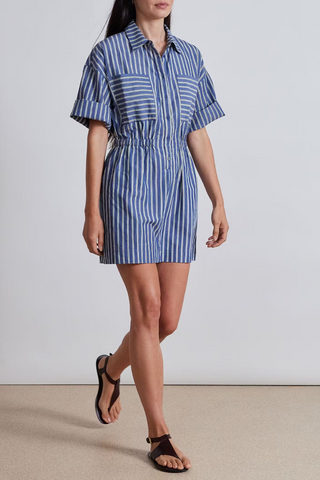 Palmera Mini Dress | Indigo Stripe