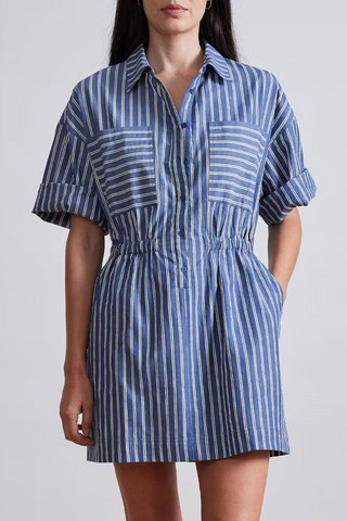 Palmera Mini Dress | Indigo Stripe