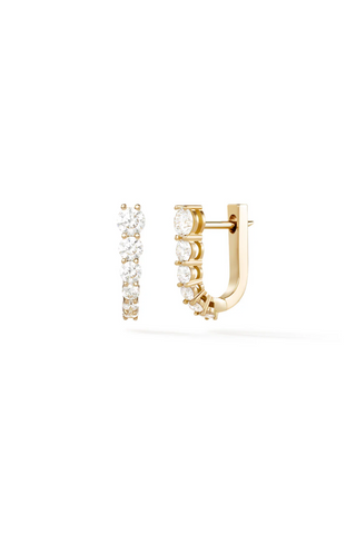 Aria U Huggie Hoops | Diamonds