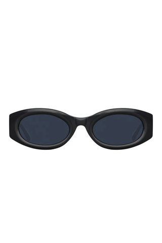 The Attico Berta Oval Sunglasses | Black