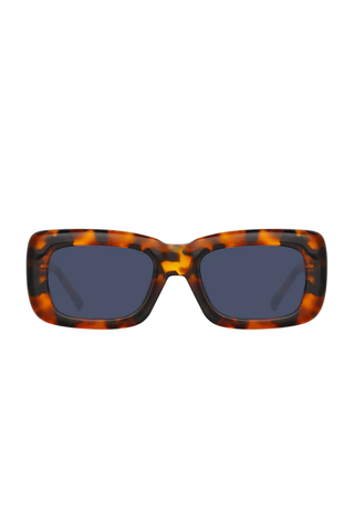 The Attico Marfa Rectangular Sunglasses | Tortoiseshell and Blue Lenses