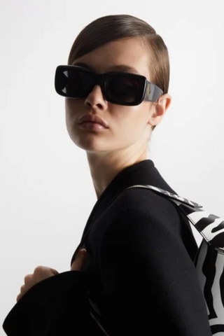 The Attico Marfa Rectangular Sunglasses | Black