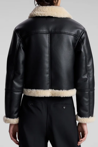 Avery Faux Shearling Jacket | Black/Champagne