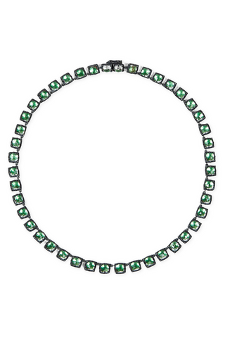 Bella Small Rivière Necklace | Black Rhodium / Grass