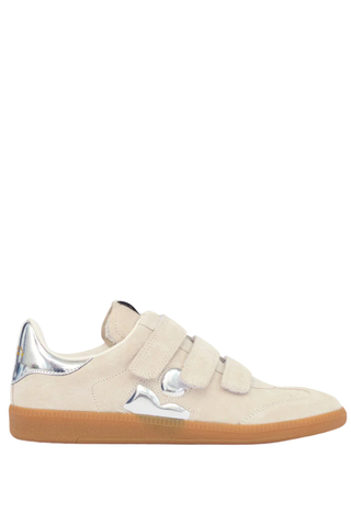 Beth Metallic Logo Sneaker | Chalk / Silver