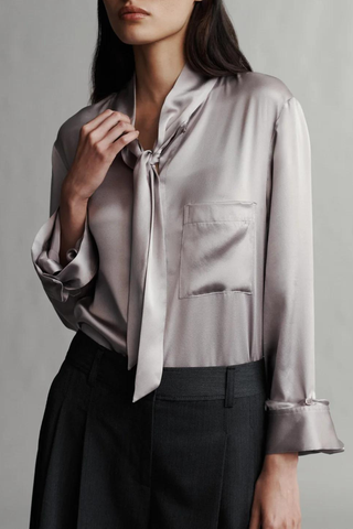 Boyfriend Shirt With Tie | Lilac Tint