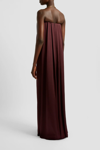 Bustier Draped Gown | Elderberry