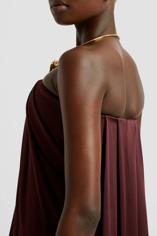 Bustier Draped Gown | Elderberry