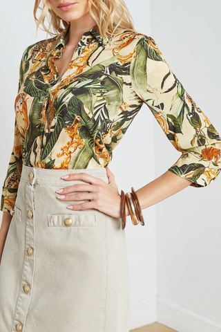 Camille Blouse | Ecru Multi Rococo Jungle