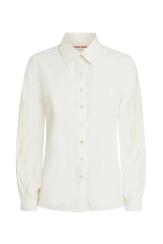 Carolina Shirt Palm Embroidery | White