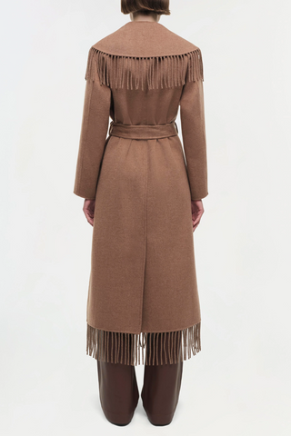 Carrie Fringe Robe Coat | Camel