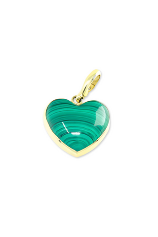 Carved Heart Charm | Malachite