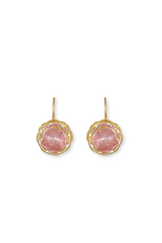 Catherine Button Earrings | 18K Yellow Gold Wash / Blush