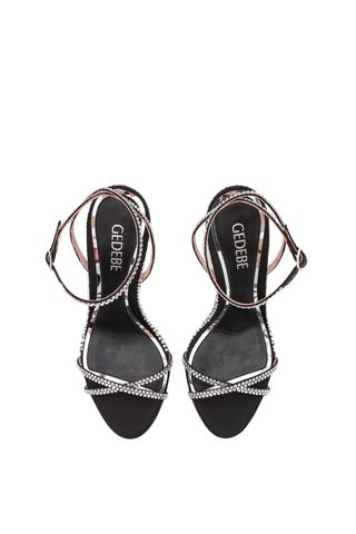 Charlize Sandals | Satin Black