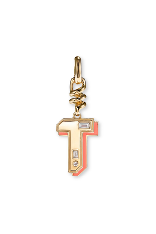 Coral Nostalgia Letter Charm | T