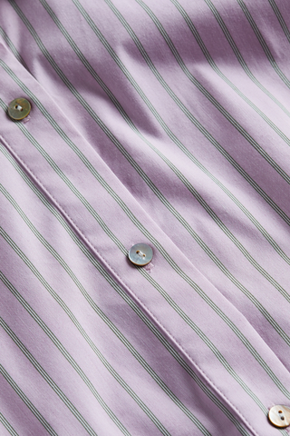 Cosette Striped Button-Down Shirt | Pink/Pistachio Stripe