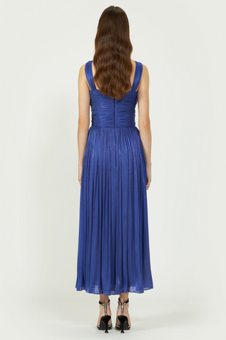 Cavana Iridescent Draped Dress | Deep Blue