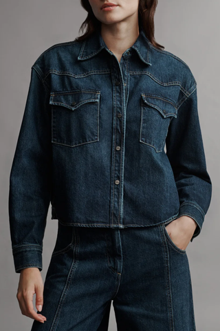 Cropped Og Shirt | Dark Wash