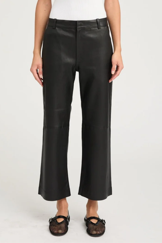 Cropped Trousers | Black Leather