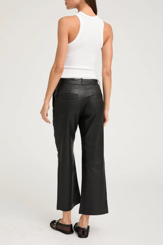 Cropped Trousers | Black Leather