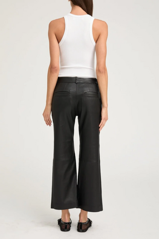 Cropped Trousers | Black Leather