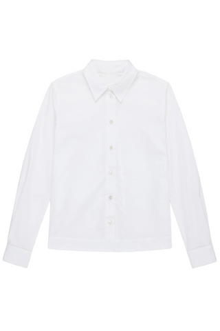 Cropped Collared Shirt | Cotton White